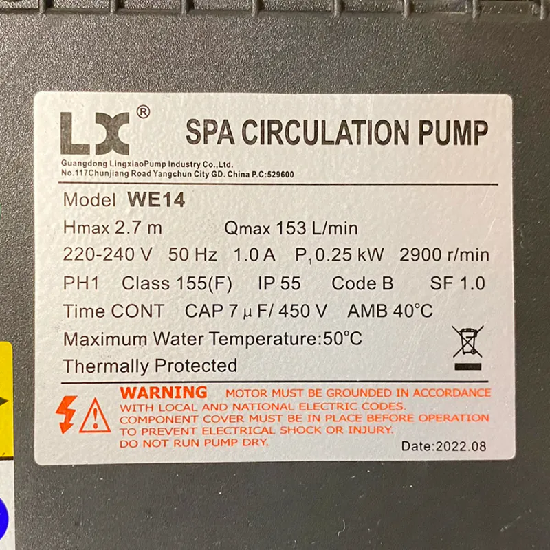LX WE14 Fixed Sirkulasjonspumpe