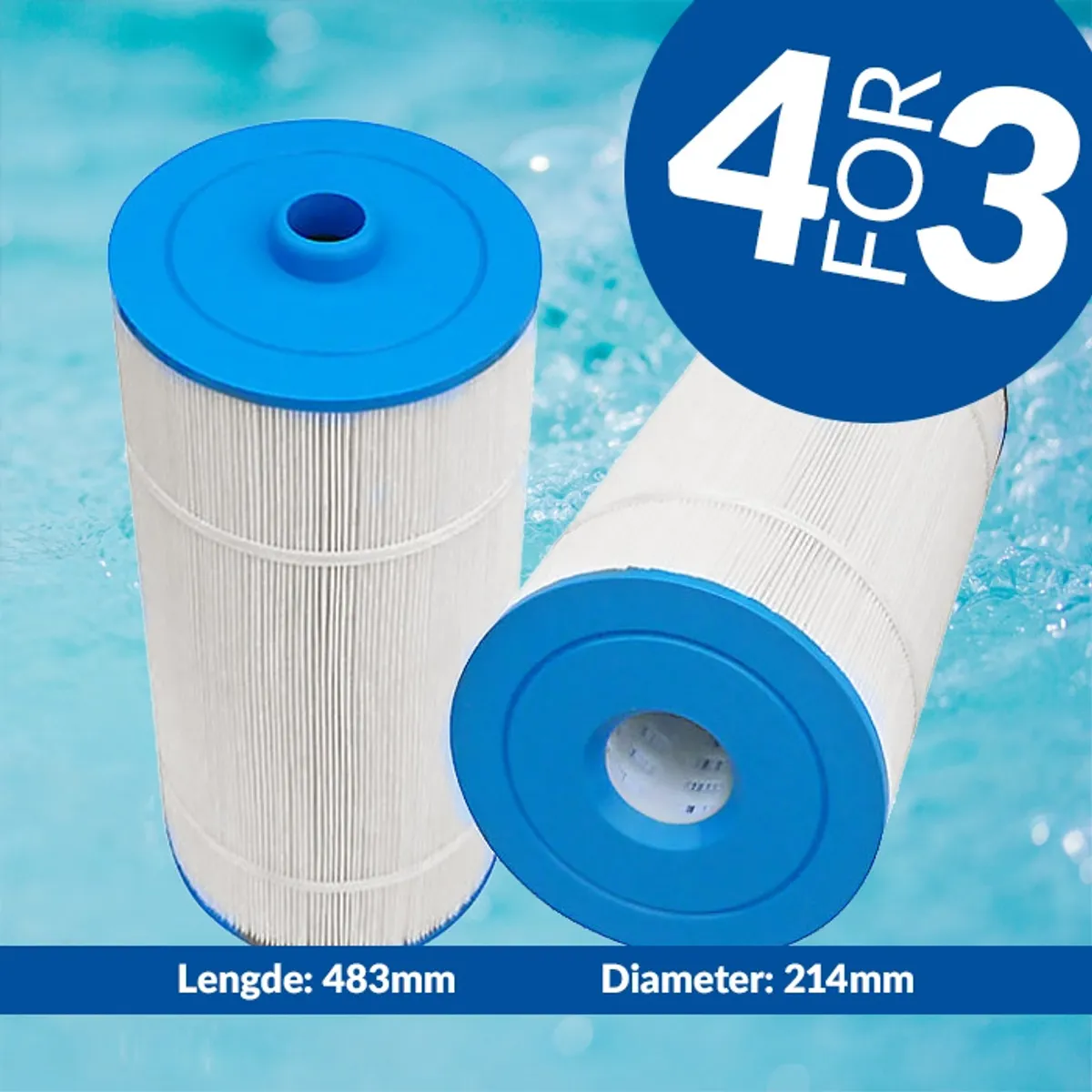 Spa filter 125 sq. ft. u/ gjenger, vaskbart (4pk - spar 25%)