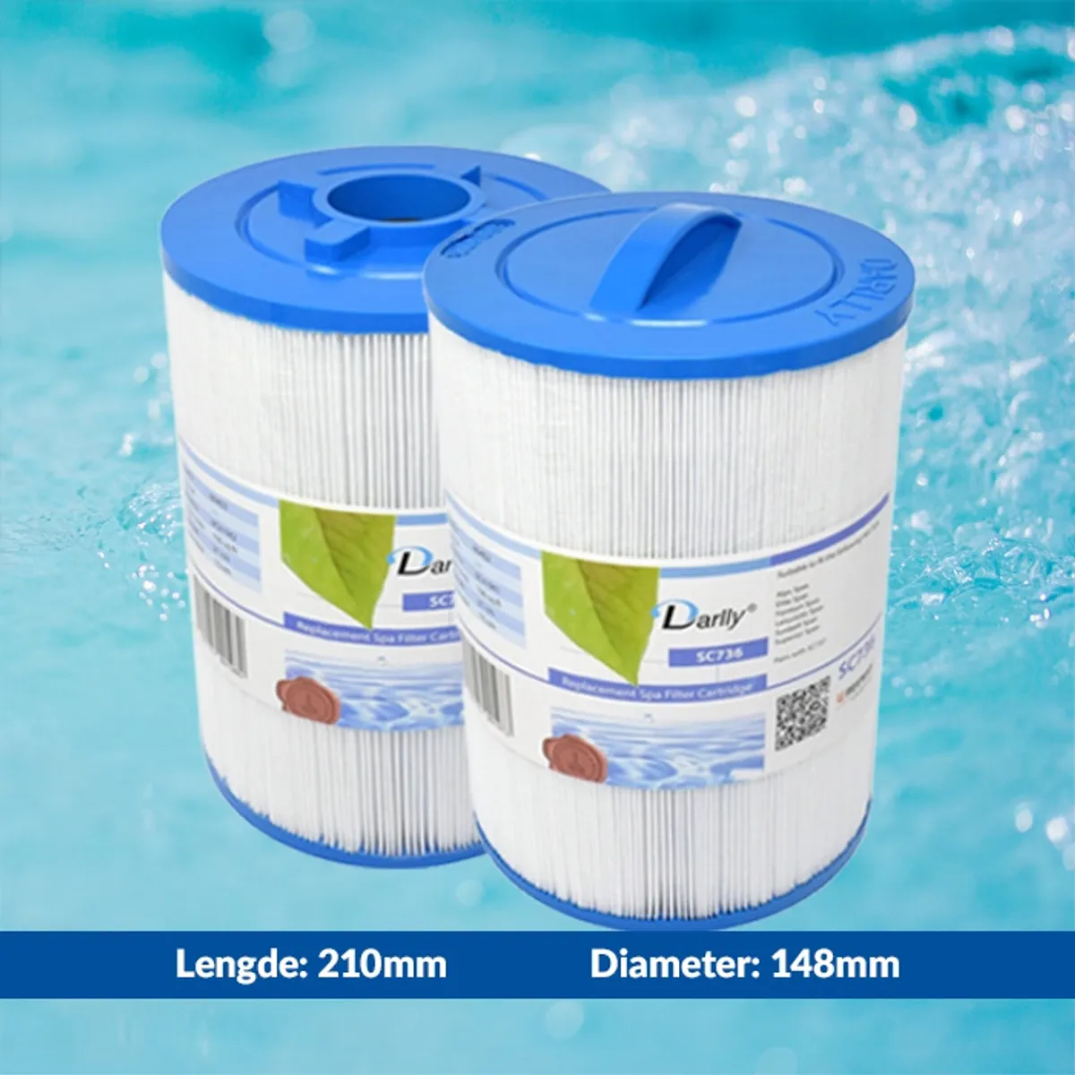 Spa filter 100 sq. ft. (x2) gjenget, vaskbart (Sunbelt/ Fonteyn)