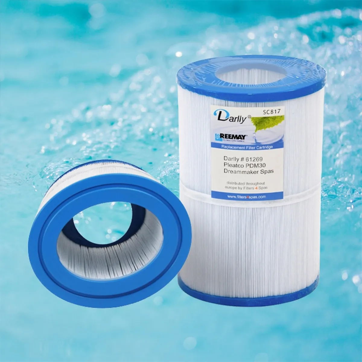 Spa filter 30 sq. ft. u/ gjenger, vaskbart, ovalt (Dreammaker)