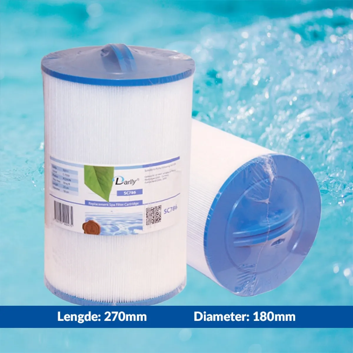 Spa filter 50 sq. ft. u/ gjenger, vaskbart (Caldera)